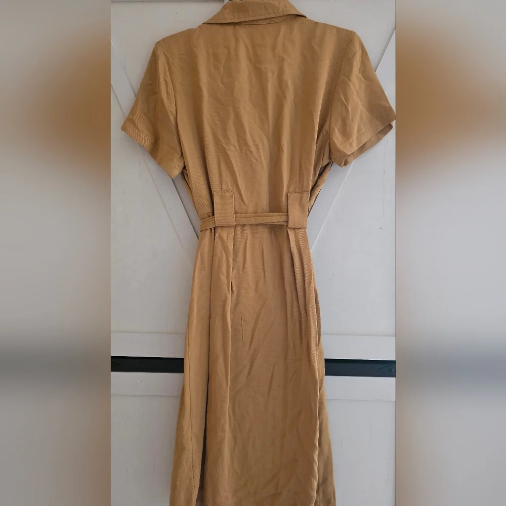 Rebellion Camel Button-Down Midi Dress - Picture 4 of 4